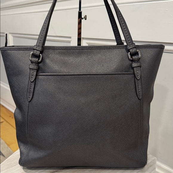 Coach Bag Peyton Zip Top Tote Charcoal Gray Saffiano Leather Tote Bag - Picture 9 of 17